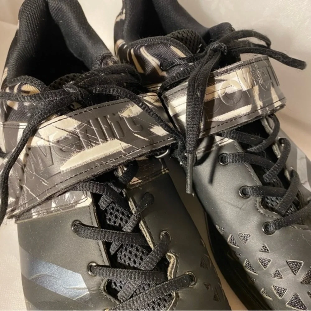 Adidas‎ Power Lift Shoes Mens Size 14 Black Velcro Lace Up Sneakers
